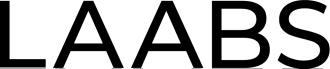 Schwarzes Logo der Firma Laabs vor neutralem Hintergrund.