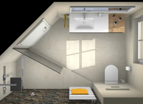 Plan für ein Dschungelbad vom Handwerksunternehmen bad & heizung Laabs in Potsdam.