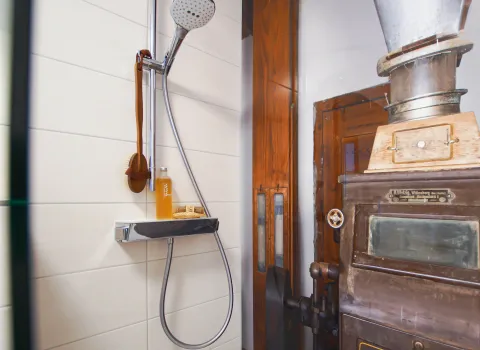 Duscharmatur Raindance Select von Hansgrohe im Gästebad vom Handwerksunternehmen bad & heizung Laabs in Potsdam.