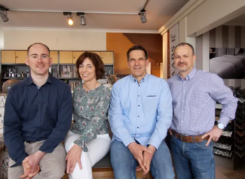 Vier Personen - die vier Badplaner*innen von LAABS GmbH aus Potsdam.