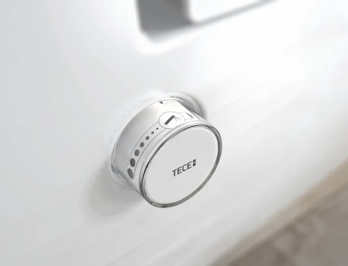 Mechanisches Bedienelement (Drehknopf) des Dusch-WCs TECEone. 